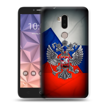 Силиконовый чехол на Alcatel A7 XL с принтом Флаг России