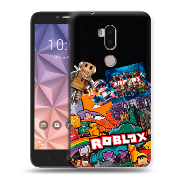 Силиконовый чехол на Alcatel A7 XL с принтом Roblox Роблокс