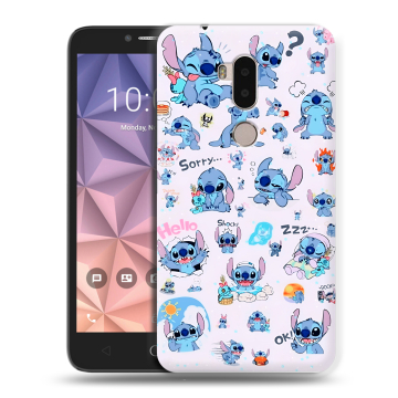 Силиконовый чехол на Alcatel A7 XL с принтом Лило и Стич Силиконовый чехол на Alcatel A7 XL с принтом Лило и Стич
