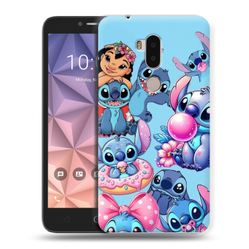 Силиконовый чехол на Alcatel A7 XL с принтом Лило и Стич Силиконовый чехол на Alcatel A7 XL с принтом Лило и Стич
