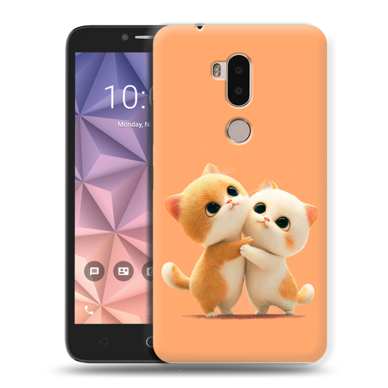 Силиконовый чехол на Alcatel A7 XL с принтом Милые котики Силиконовый чехол на Alcatel A7 XL с принтом Милые котики
