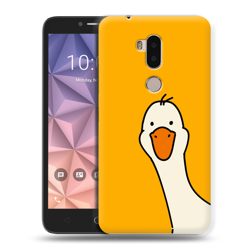 Силиконовый чехол на Alcatel A7 XL с принтом Утка Силиконовый чехол на Alcatel A7 XL с принтом Утка