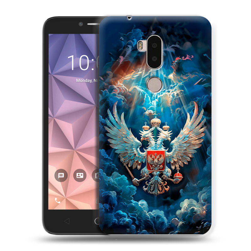 Силиконовый чехол на Alcatel A7 XL с принтом Герб флаг России Силиконовый чехол на Alcatel A7 XL с принтом Герб флаг России