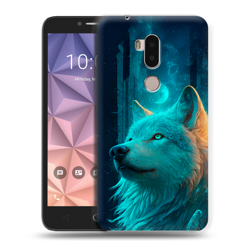 Силиконовый чехол на Alcatel A7 XL с принтом бабочки саккура Силиконовый чехол на Alcatel A7 XL с принтом бабочки саккура