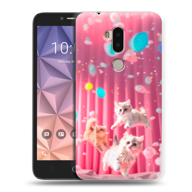 Силиконовый чехол на Alcatel A7 XL с принтом милые котики Силиконовый чехол на Alcatel A7 XL с принтом милые котики