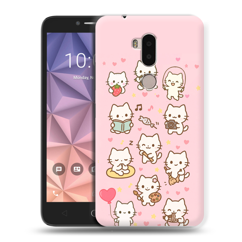 Силиконовый чехол на Alcatel A7 XL с принтом Hello Kitty Хелоу Кити Силиконовый чехол на Alcatel A7 XL с принтом Hello Kitty Хелоу Кити