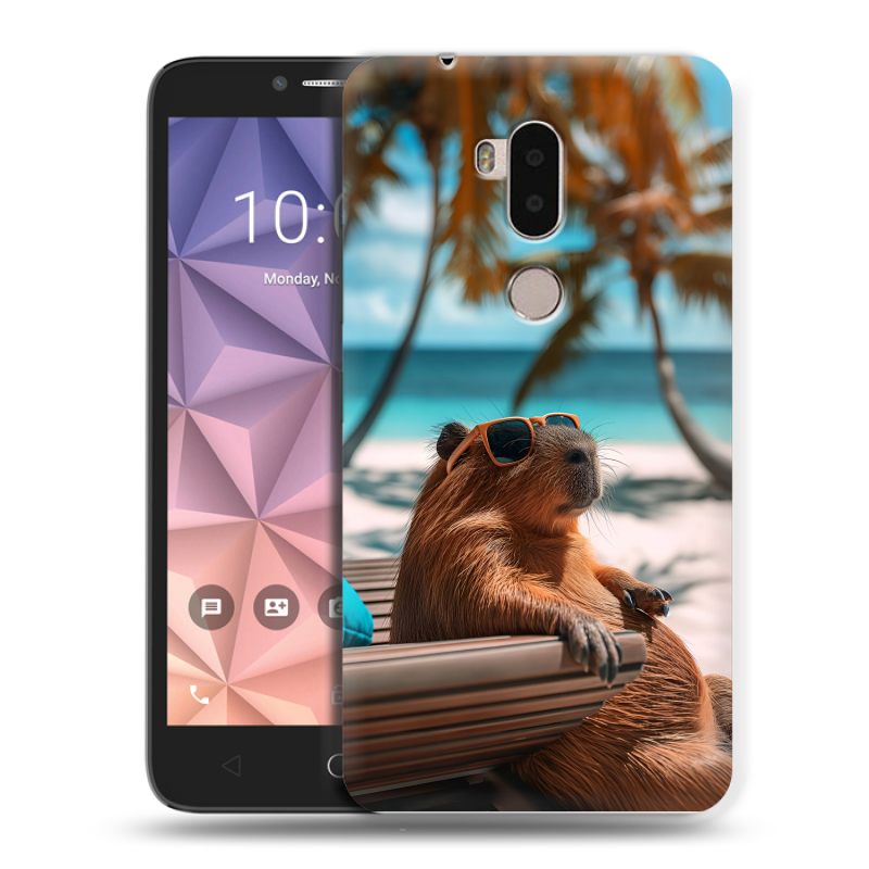 Силиконовый чехол на Alcatel A7 XL с принтом Капибара Силиконовый чехол на Alcatel A7 XL с принтом Капибара