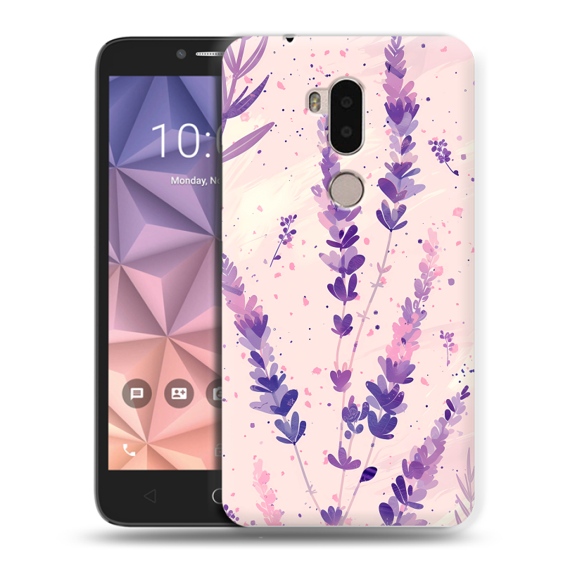 Силиконовый чехол на Alcatel A7 XL с принтом цветы лаванда Силиконовый чехол на Alcatel A7 XL с принтом цветы лаванда