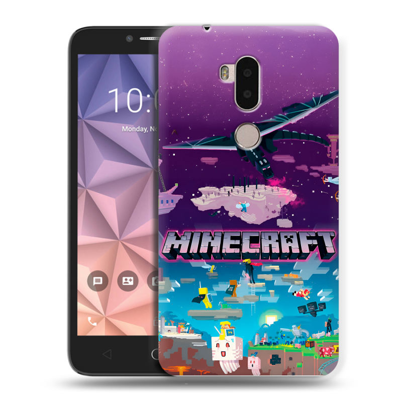 Силиконовый чехол на Alcatel A7 XL с принтом Майнкрафт Minecraft Силиконовый чехол на Alcatel A7 XL с принтом Майнкрафт Minecraft