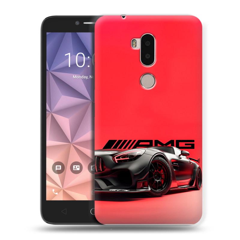Силиконовый чехол на Alcatel A7 XL с принтом Мерседес Mercedes AMG Силиконовый чехол на Alcatel A7 XL с принтом Мерседес Mercedes AMG