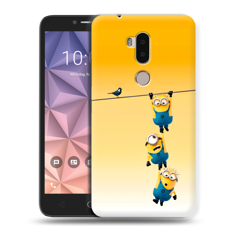 Силиконовый чехол на Alcatel A7 XL с принтом Миньоны Силиконовый чехол на Alcatel A7 XL с принтом Миньоны