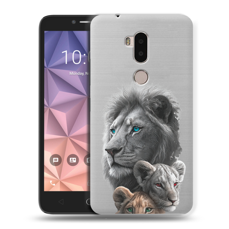 Силиконовый чехол на Alcatel A7 XL с принтом Львы Силиконовый чехол на Alcatel A7 XL с принтом Львы