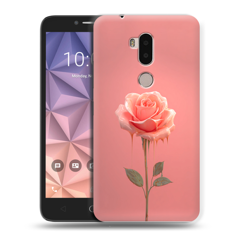 Силиконовый чехол на Alcatel A7 XL с принтом Розовая роза Силиконовый чехол на Alcatel A7 XL с принтом Розовая роза