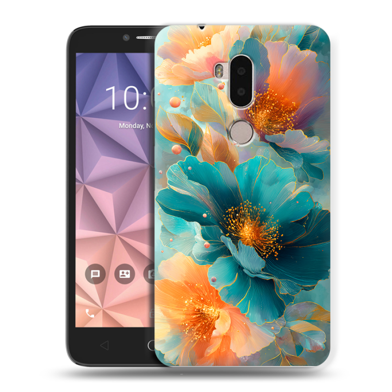 Силиконовый чехол на Alcatel A7 XL с принтом Цветы Силиконовый чехол на Alcatel A7 XL с принтом Цветы