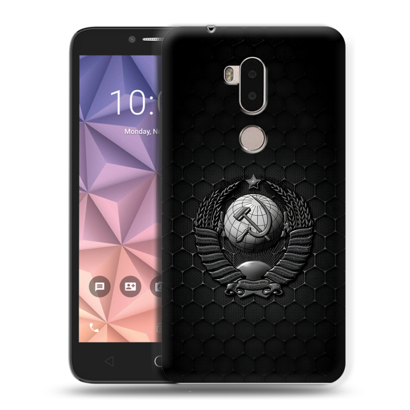 Силиконовый чехол на Alcatel A7 XL с принтом Герб Флаг СССР Силиконовый чехол на Alcatel A7 XL с принтом Герб Флаг СССР