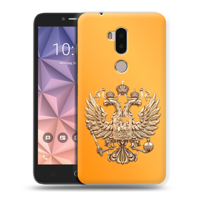 Силиконовый чехол на Alcatel A7 XL с принтом Герб Флаг России Силиконовый чехол на Alcatel A7 XL с принтом Герб Флаг России