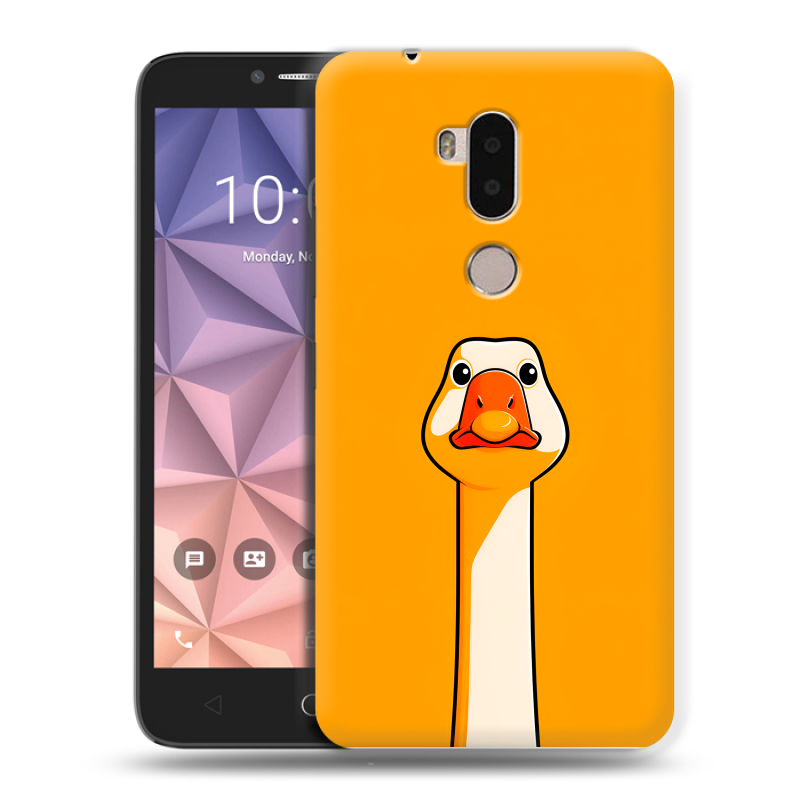Силиконовый чехол на Alcatel A7 XL с принтом Смешная утка Силиконовый чехол на Alcatel A7 XL с принтом Смешная утка