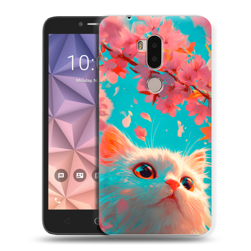 Силиконовый чехол на Alcatel A7 XL с принтом Красивый кот Силиконовый чехол на Alcatel A7 XL с принтом Красивый кот