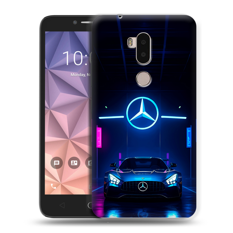 Силиконовый чехол на Alcatel A7 XL с принтом Mercedes Мерседес Силиконовый чехол на Alcatel A7 XL с принтом Mercedes Мерседес