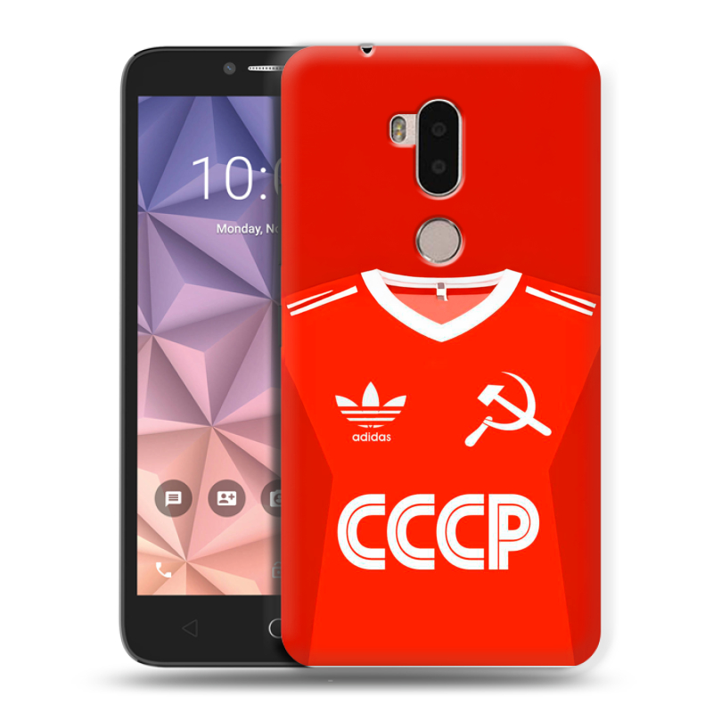Силиконовый чехол на Alcatel A7 XL с принтом Флаг Герб СССР Силиконовый чехол на Alcatel A7 XL с принтом Флаг Герб СССР