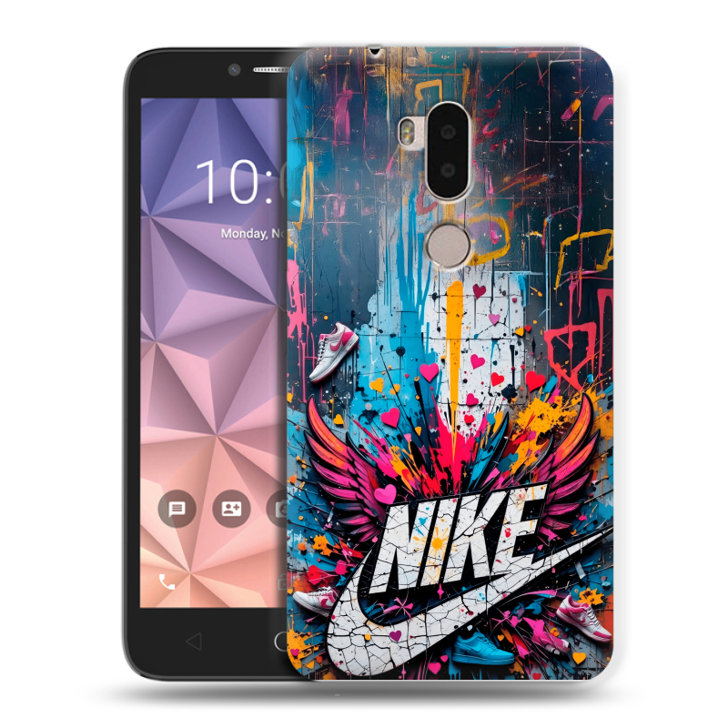 Силиконовый чехол на Alcatel A7 XL с принтом Nike Найк Силиконовый чехол на Alcatel A7 XL с принтом Nike Найк