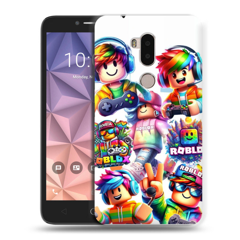 Силиконовый чехол на Alcatel A7 XL с принтом Roblox Роблокс Силиконовый чехол на Alcatel A7 XL с принтом Roblox Роблокс