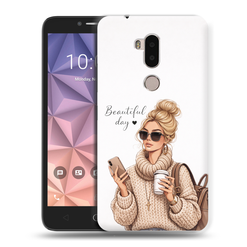 Силиконовый чехол на Alcatel A7 XL с принтом женский Силиконовый чехол на Alcatel A7 XL с принтом женский