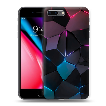 Силиконовый чехол на Iphone 8 Plus с принтом Геометрия неона