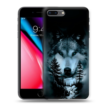Силиконовый чехол на Iphone 8 Plus с принтом Лесной волк
