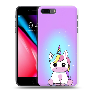 Силиконовый чехол на Iphone 8 Plus с принтом Единорог