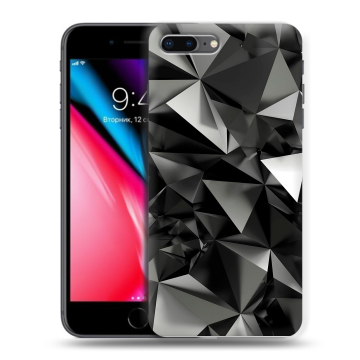 Силиконовый чехол на Iphone 8 Plus с принтом Черные кристаллы