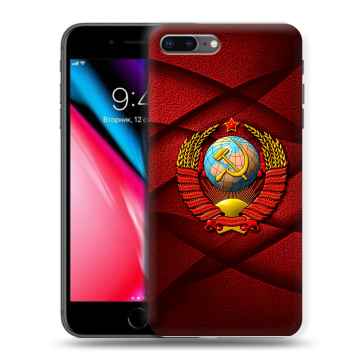 Силиконовый чехол на Iphone 8 Plus с принтом Герб СССР