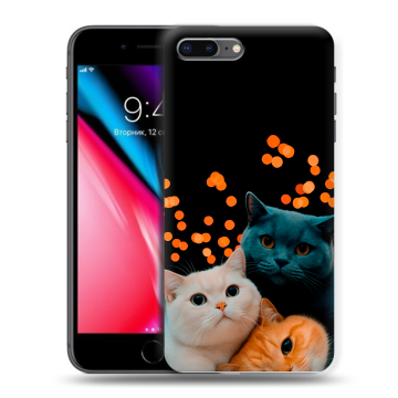 Силиконовый чехол на Iphone 8 Plus с принтом Кошки