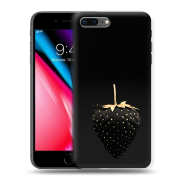 Силиконовый чехол на Iphone 8 Plus с принтом Черная клубника