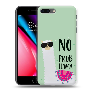 Силиконовый чехол на Iphone 8 Plus с принтом Лама