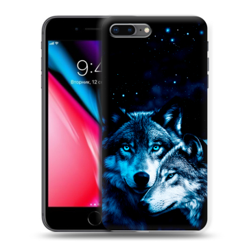 Силиконовый чехол на Iphone 8 Plus с принтом Волки