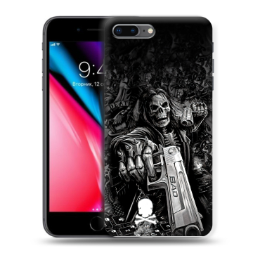 Силиконовый чехол на Iphone 8 Plus с принтом Скелет