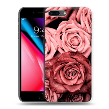 Силиконовый чехол на Iphone 8 Plus с принтом Цветы розы