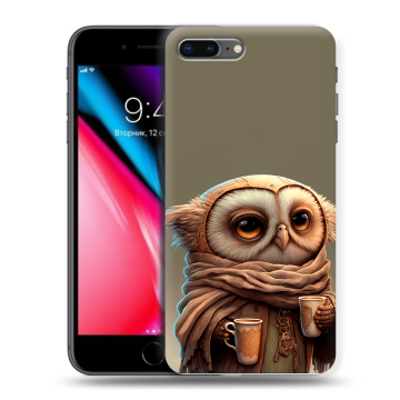 Силиконовый чехол на Iphone 8 Plus с принтом Сова