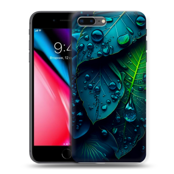 Силиконовый чехол на Iphone 8 Plus с принтом Листья