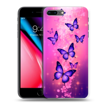 Силиконовый чехол на Iphone 8 Plus с принтом Бабочки Силиконовый чехол на Iphone 8 Plus с принтом Бабочки