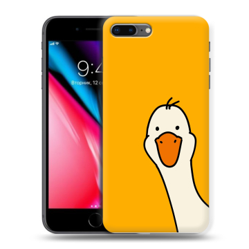 Силиконовый чехол на Iphone 8 Plus с принтом Утка Силиконовый чехол на Iphone 8 Plus с принтом Утка