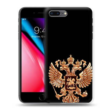Силиконовый чехол на Iphone 8 Plus с принтом Герб России золотой Силиконовый чехол на Iphone 8 Plus с принтом Герб России золотой