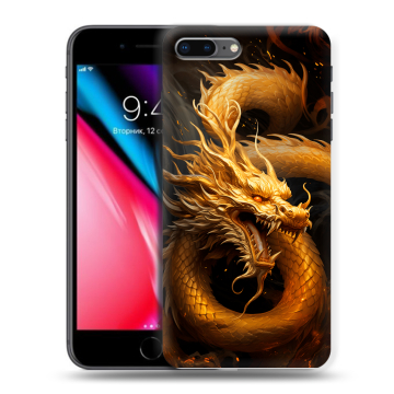 Силиконовый чехол на Iphone 8 Plus с принтом Золотой дракон Силиконовый чехол на Iphone 8 Plus с принтом Золотой дракон