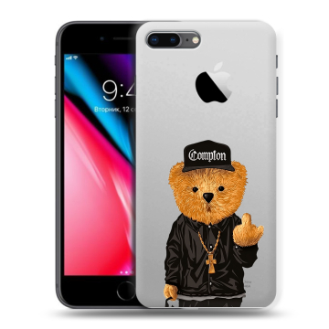 Силиконовый чехол на Iphone 8 Plus с принтом Мишка Силиконовый чехол на Iphone 8 Plus с принтом Мишка