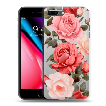 Силиконовый чехол на Iphone 8 Plus с принтом Розы Силиконовый чехол на Iphone 8 Plus с принтом Розы