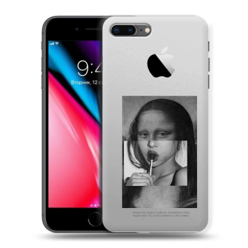 Силиконовый чехол на Iphone 8 Plus с принтом Мона Лиза Силиконовый чехол на Iphone 8 Plus с принтом Мона Лиза