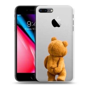 Силиконовый чехол на Iphone 8 Plus с принтом Медведь Силиконовый чехол на Iphone 8 Plus с принтом Медведь