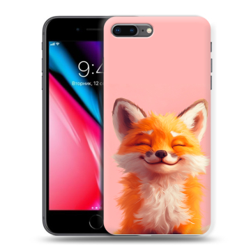 Силиконовый чехол на Iphone 8 Plus с принтом милая лиса Силиконовый чехол на Iphone 8 Plus с принтом милая лиса