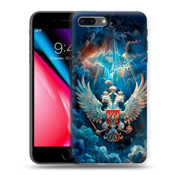 Силиконовый чехол на Iphone 8 Plus с принтом Герб флаг России Силиконовый чехол на Iphone 8 Plus с принтом Герб флаг России